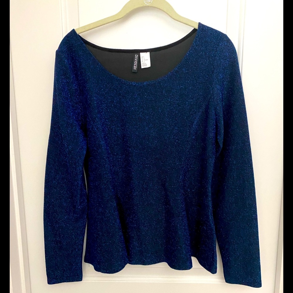 Long Sleeve Sparkly Peplum